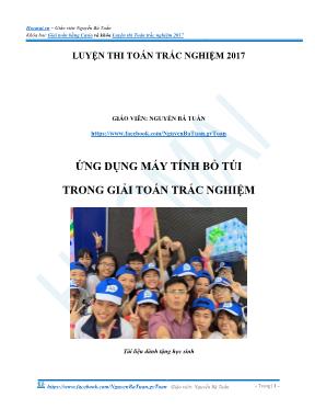 Ứng dụng máy tính bỏ túi trong giải toán trắc nghiệm